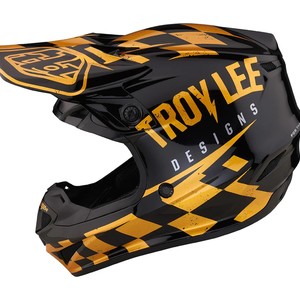 SE4 POLYACRYLITE HELMET W/ MIPS RACE SHOP BLACK/GOLD